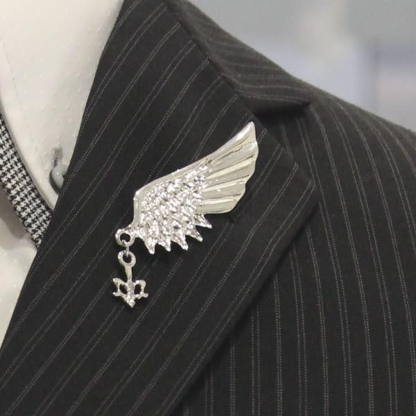 ラペルピン 羽 羽根 翼 ラペルブローチ