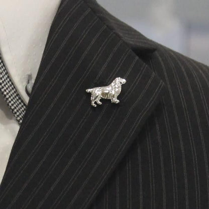 シルバー ダックスフント 犬 ラペルピン ブローチ