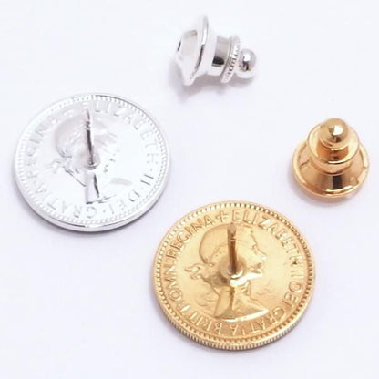 [取寄品]エリザベス2世 6ペンス コイン 1953～1967年 エナメル ラペルピン ブローチ