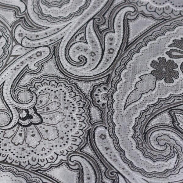 グレー ペイズリー フラワーデザイン ジャカード アスコットタイ