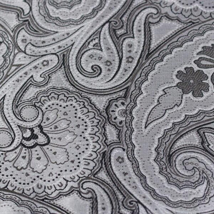 グレー ペイズリー フラワーデザイン ジャカード アスコットタイ