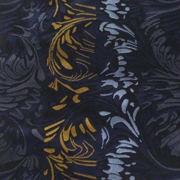 ネイビー ボタニカル 柄 ジャカード アスコットタイ