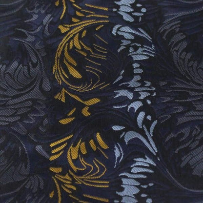 ネイビー ボタニカル 柄 ジャカード アスコットタイ