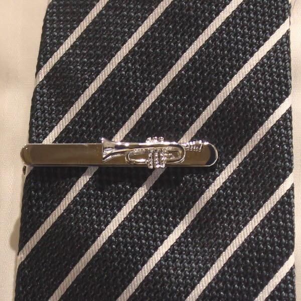 トランペット シルバー 音楽 楽器 タイピン ネクタイピン