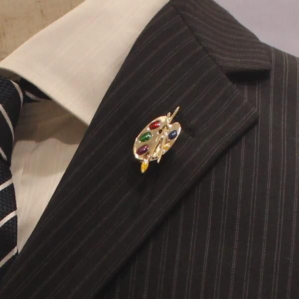 パレット ゴールド アートなラペルブローチ ラペルピン