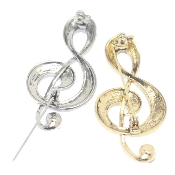 全2色 ト音記号 ラインストーン きらきら キラキラ ラペルブローチ ラペルピン