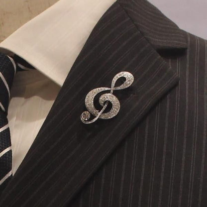 全2色 ト音記号 ラインストーン きらきら キラキラ ラペルブローチ ラペルピン