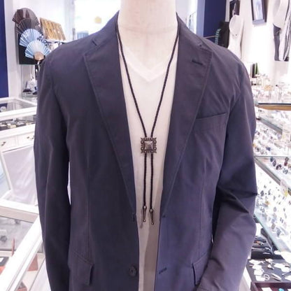 ループタイ スクエア×シルバー ポーラータイ