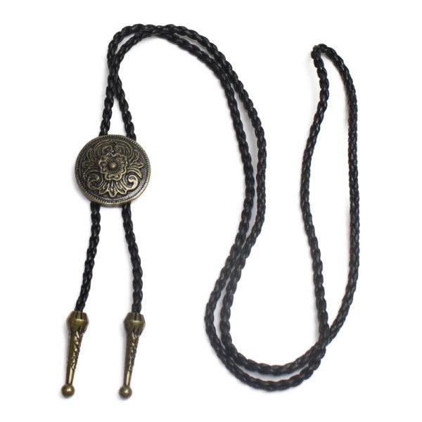 コンチョループタイ ゴールド フラワー ポーラータイ