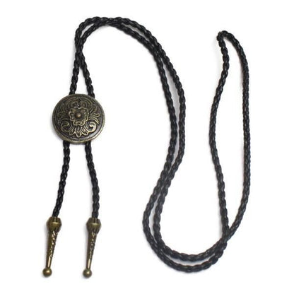 コンチョループタイ ゴールド フラワー ポーラータイ