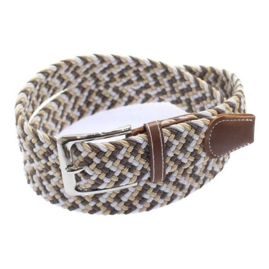 メッシュベルト ベージュ ブラウン 着け心地抜群 ゴムベルト 伸縮タイプ フリーサイズ