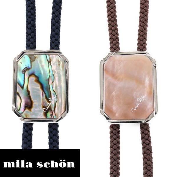 ループタイ ブランド mila schon ミラショーン 金蝶貝 アワビ貝 全2色 日本製 ポーラータイ
