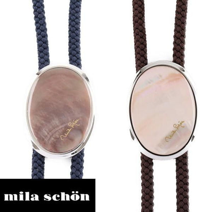 ループタイ ブランド mila schon ミラショーン ピンク蝶貝 黒蝶貝 全2色 日本製 ポーラータイ