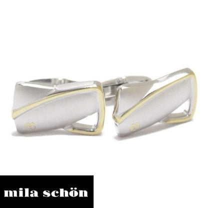 シルバー×ゴールドライン mila schon ミラ ショーン カフス カフスボタン ブランド