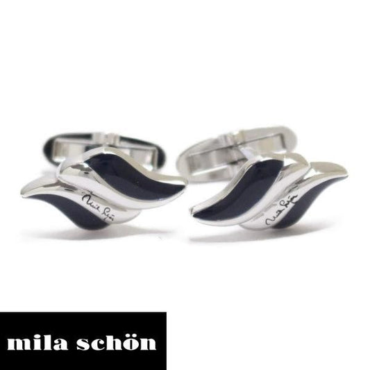 ネイビー ウェーブ mila schon ミラ ショーン カフス カフスボタン ブランド