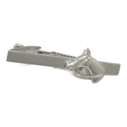 馬 マットシルバー クリアストーン タイピン ネクタイピン