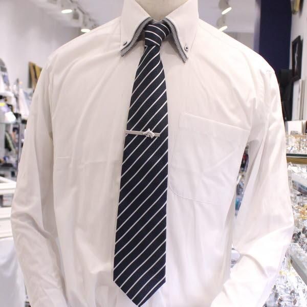 馬 マットシルバー クリアストーン タイピン ネクタイピン