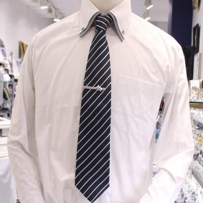 馬 マットシルバー クリアストーン タイピン ネクタイピン