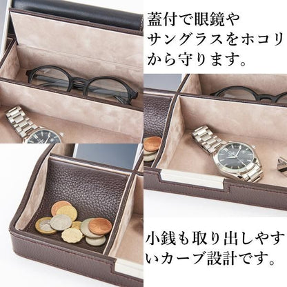 本牛革 トレー 小物入れ オーバーナイター 卓上トレイ 収納ケース 小物ケース 本革 皮革 革 レザー メンズ 男性