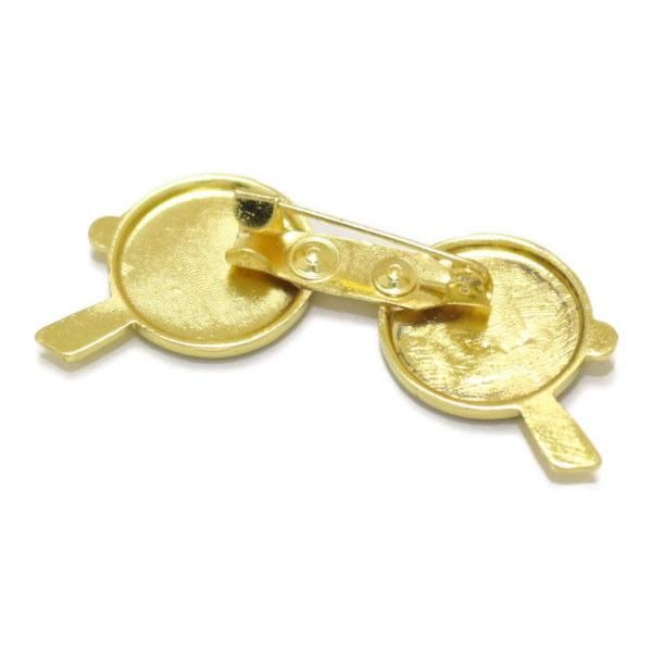 サングラス ゴールド ラウンドフレーム ラペルブローチ ラペルピン