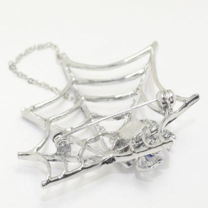 ブルー 青 スパイダー 蜘蛛 ラペルブローチ ラペルピン