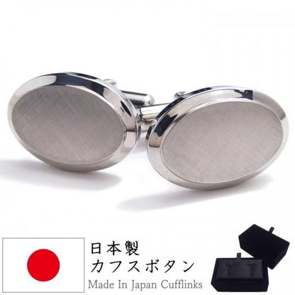 シンプル 小判型のカフス 小判 アンティーク カフス サティーナカフス