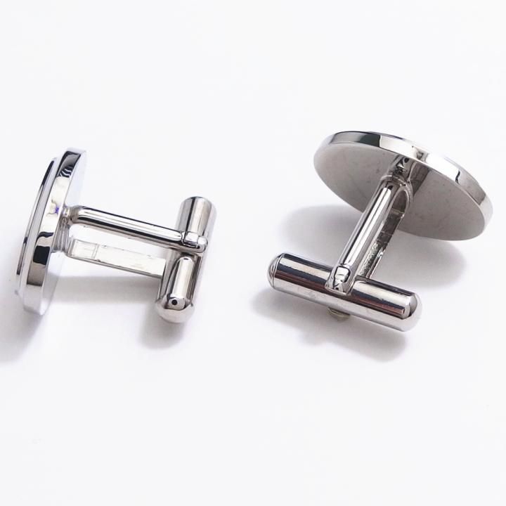 シンプル 小判型のカフス 小判 アンティーク カフス サティーナカフス