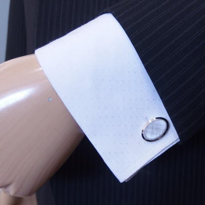 シンプル 小判型のカフス 小判 アンティーク カフス サティーナカフス