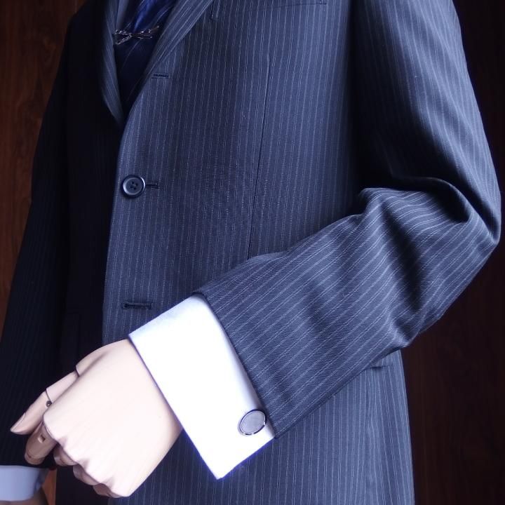 シンプル 小判型のカフス 小判 アンティーク カフス サティーナカフス