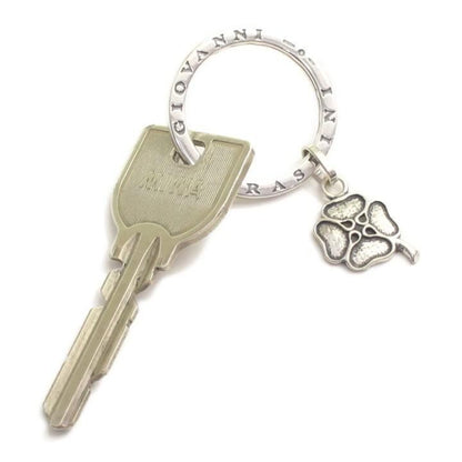 キーリング キーホルダー シルバー925 いぶし銀 ラッキー 四葉 クローバー ダブルリング イタリア製 プレゼント  レディース メンズ プレゼント ギフト