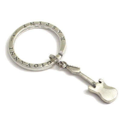 キーリング キーホルダー シルバー925 いぶし銀 ギター 音楽 ダブルリング イタリア製 プレゼント  レディース メンズ プレゼント ギフト