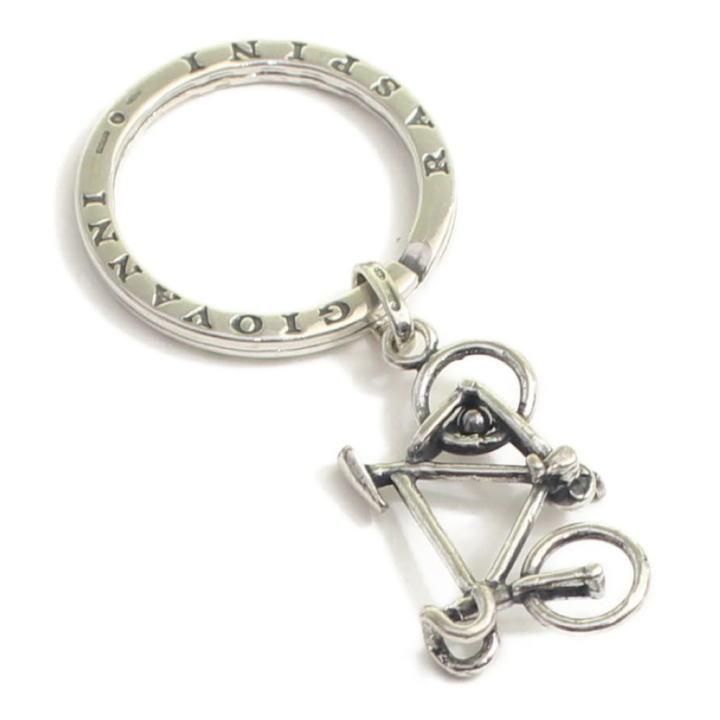 キーリング キーホルダー シルバー925 いぶし銀 自転車  バイク ダブルリング イタリア製 プレゼント  レディース メンズ プレゼント ギフト