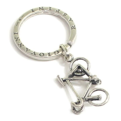 キーリング キーホルダー シルバー925 いぶし銀 自転車  バイク ダブルリング イタリア製 プレゼント  レディース メンズ プレゼント ギフト