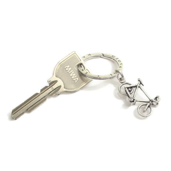 キーリング キーホルダー シルバー925 いぶし銀 自転車  バイク ダブルリング イタリア製 プレゼント  レディース メンズ プレゼント ギフト