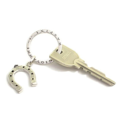 キーリング キーホルダー シルバー925 いぶし銀 ビッグ馬蹄 ホースシュー ダブルリング イタリア製 プレゼント  レディース メンズ プレゼント ギフト