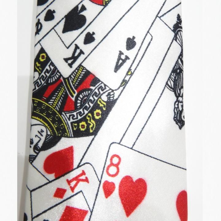 面白ネクタイ 気分はマジシャン トランプ だらけの コミック ネクタイ