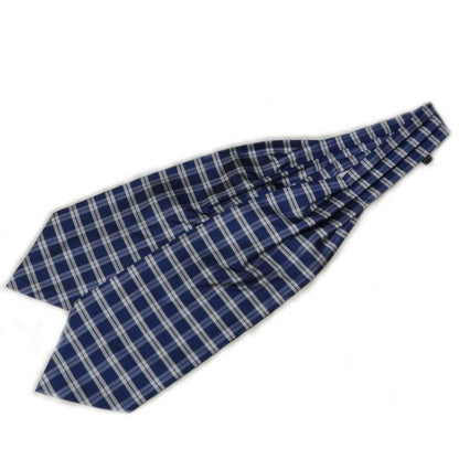 アスコットタイ メンズ用 ネイビー×ホワイト チェック柄2