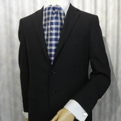 アスコットタイ メンズ用 ネイビー×ホワイト チェック柄2