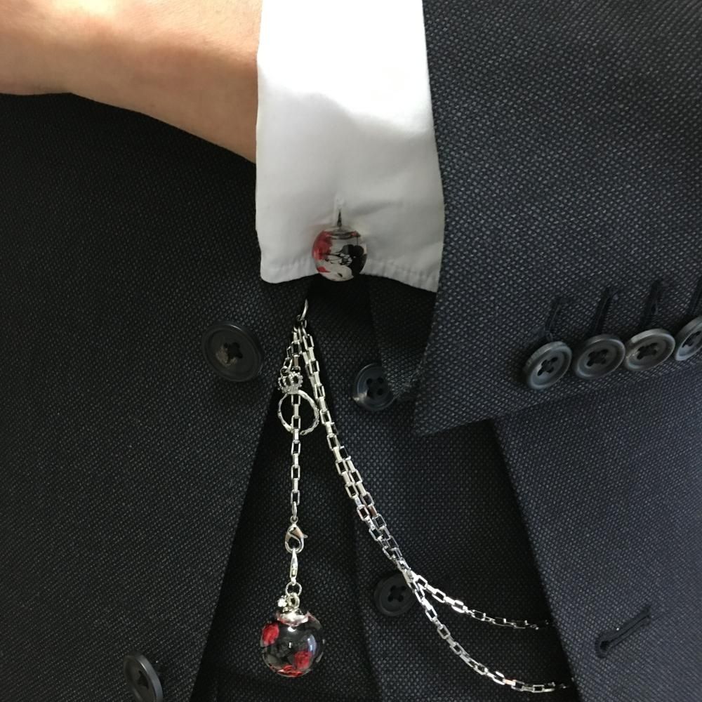 不思議の国のアリス in ガラスドーム カフス＆ 懐中時計チェーン Sloane Sloane Ranger Tokyo カフス  ウォレットチェーン セット ( カフリンクス / カフスボタン )