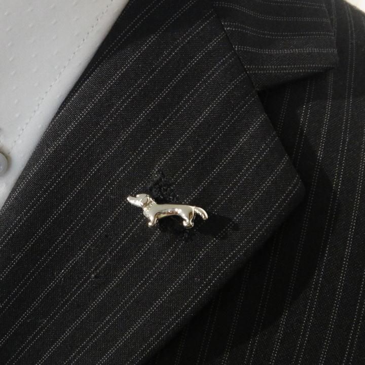 ラペルピン 日本製 ダックス KIETH ブランド シルバー 犬 ピンブローチ タイタック