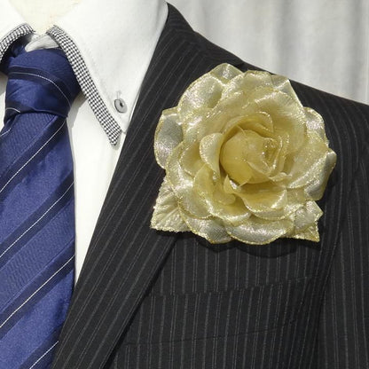 全2色 金 銀 薔薇 バラ メンズコサージュ 表彰式や主役の日に コサージュ メンズ