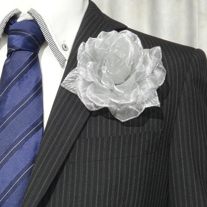 全2色 金 銀 薔薇 バラ メンズコサージュ 表彰式や主役の日に コサージュ メンズ