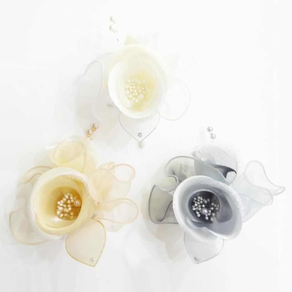 全3色 メンズコサージュ パールも揺れるロールフラワー 表彰式や主役の日に コサージュ メンズ