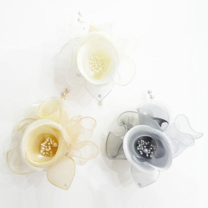 全3色 メンズコサージュ パールも揺れるロールフラワー 表彰式や主役の日に コサージュ メンズ