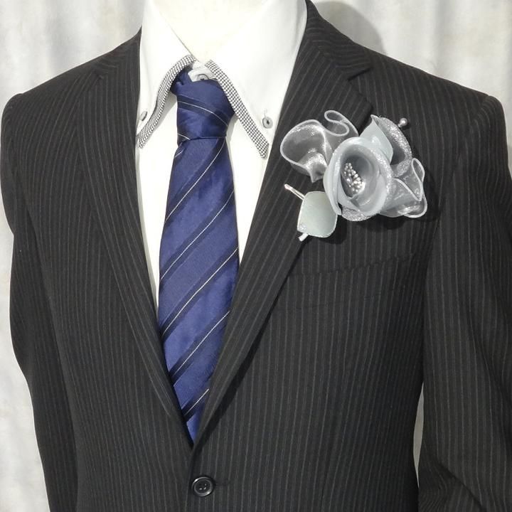 全3色 メンズコサージュ パールも揺れるロールフラワー 表彰式や主役の日に コサージュ メンズ
