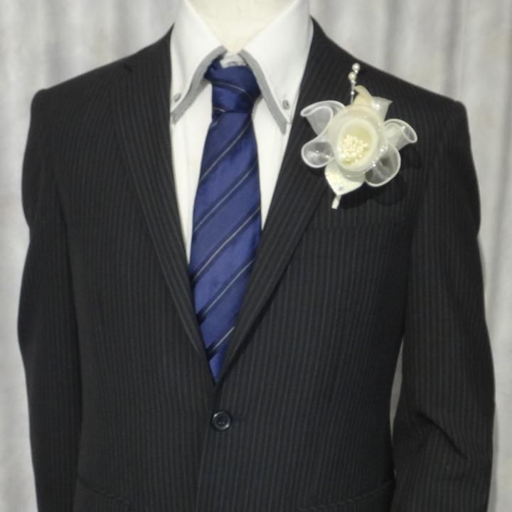 全3色 メンズコサージュ パールも揺れるロールフラワー 表彰式や主役の日に コサージュ メンズ