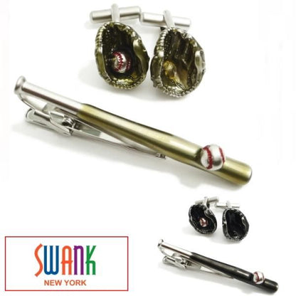 SWANK 全2色 野球 グローブ ナイスキャッチ カフスセット タイピンセット カフス タイピン セット