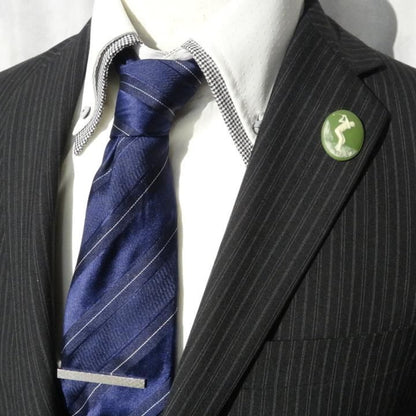 【陶華・TOHCA】数量限定 オーバル グリーン ゴルフ ゴルファー カメオ ラペルピン タイタック ピンブローチ