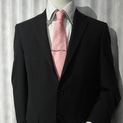 【富士桜工房】朱鷺色 桜吹雪 日本製 シルクジャカード 和風ネクタイ