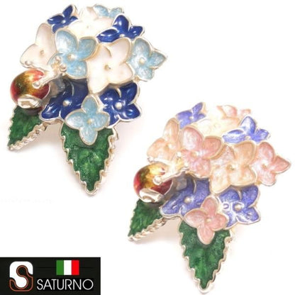 【SATURNO・サツルノ】全2色 ラペルピン 紫陽花とかたつむり タイタック(ピンブローチ)
